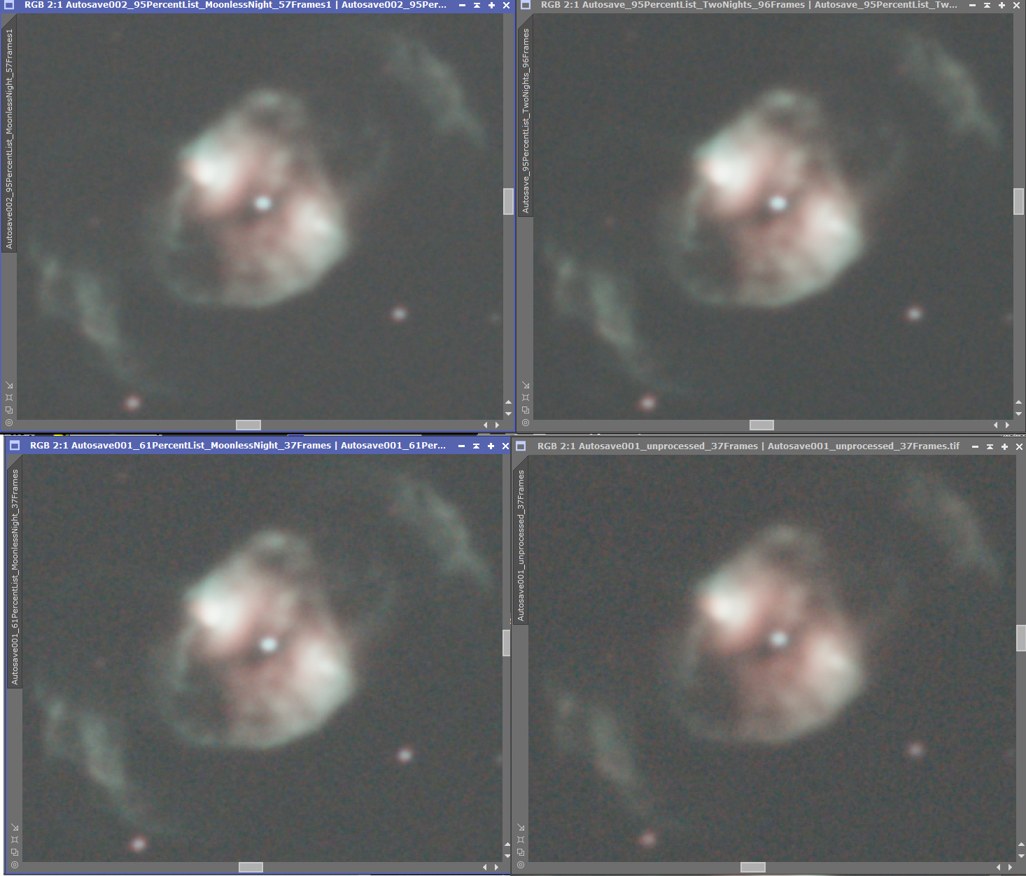NGC2371 - w/wo L-eNhance Filter - w/wo Moon - by Terry Riopka